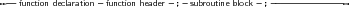 --function declaration- function header-; subroutine block-;--------------
     