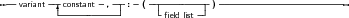 --      -|-      -  --- -  ------------ ------------------------
  variant |-constant--,-| :  (  -      --|)
                              ﬁeld list
     