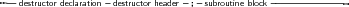 --destructor declaration-destructor header-;- subroutine block-------------
     