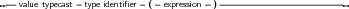 --value typecast type identiﬁer (- expression -) -----------------------
     
